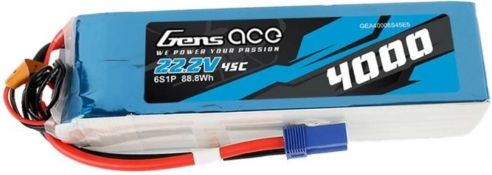 LiPo baterija Gens Ace 22,2 V 4000 mAh 45C 6S s priključkom EC5
