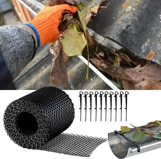 Gutter guard mesh against leaves 0.15 × 6 m + clips