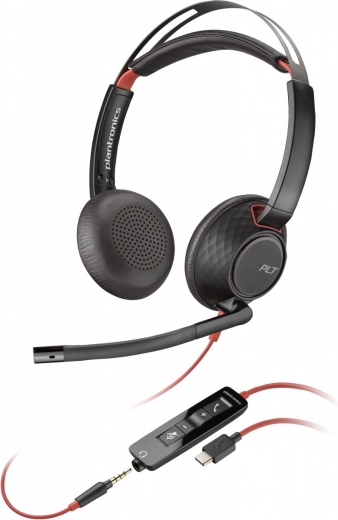 Slušalke Poly Blackwire 5220 USB‑C s 3,5 mm priključkom in adapterjem USB‑C/A