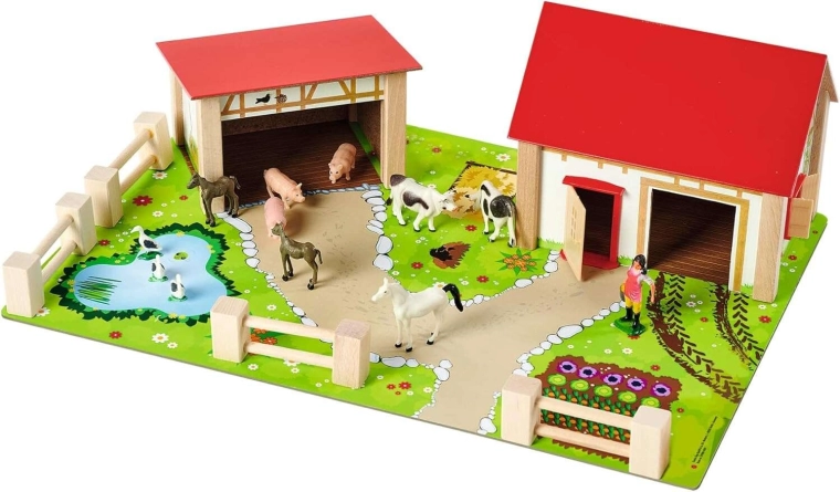 Realistična lesena kmetija za neskončno igro