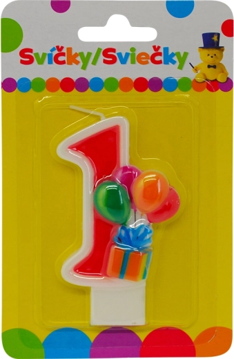 Rojstnodnevna svečka z balončki – številka 1