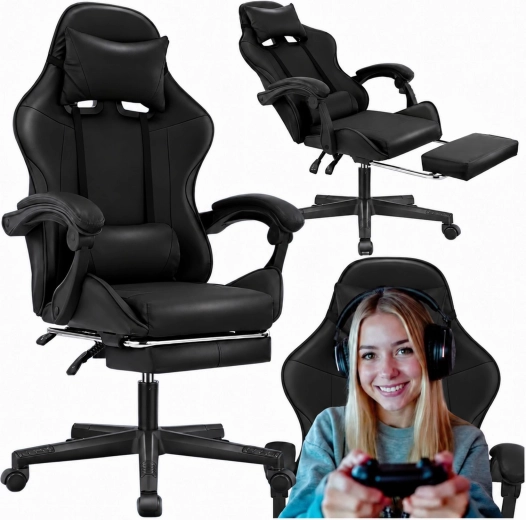 Gaming Office Swivel Chair with Footrest, up to 150 kg