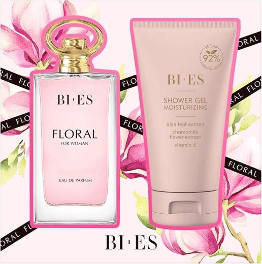 Darilni set za ženske BI-ES Floral – parfumska voda 90 ml + gel za prhanje 150 ml