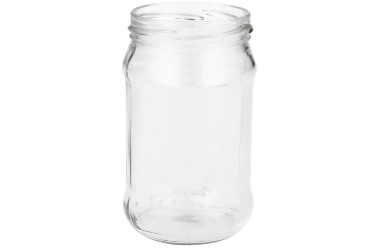 Steklena posoda 320 ml z grlom 66 mm in štirimi zaponami