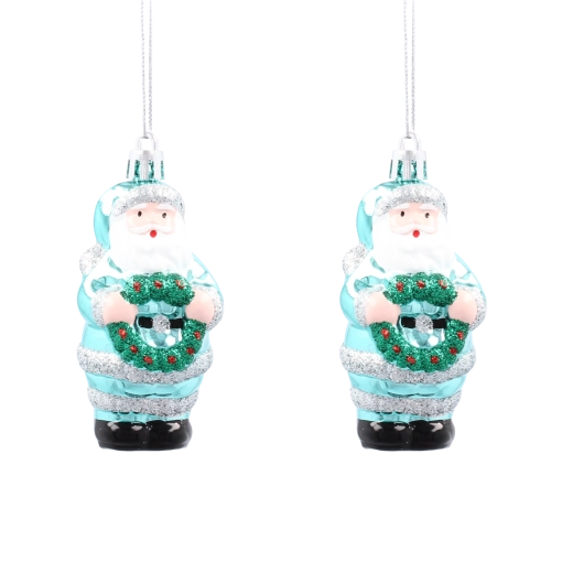 Komplet božičnih okraskov Miklavž z vencem, 2 kosa