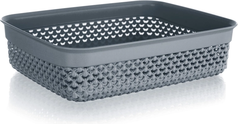 plastična shranjevalna košara 2,2 l antracit 24,5 × 19,5 × 6 cm