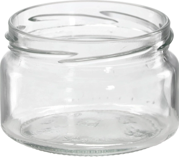 Steklena posoda 250 ml s širokim vratom 82 mm za vlaganje in shranjevanje živil