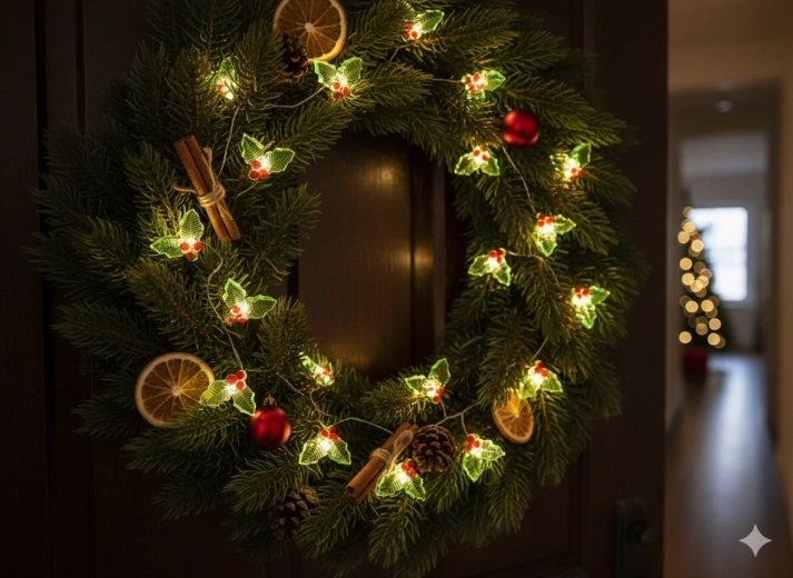 Čarobno praznično vzdušje s toplo svetlobo