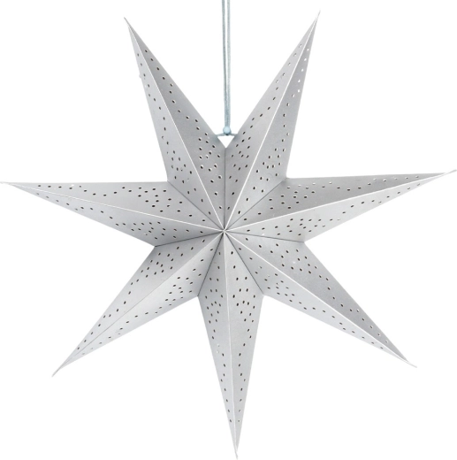 Paper perforated silver star 45 cm
