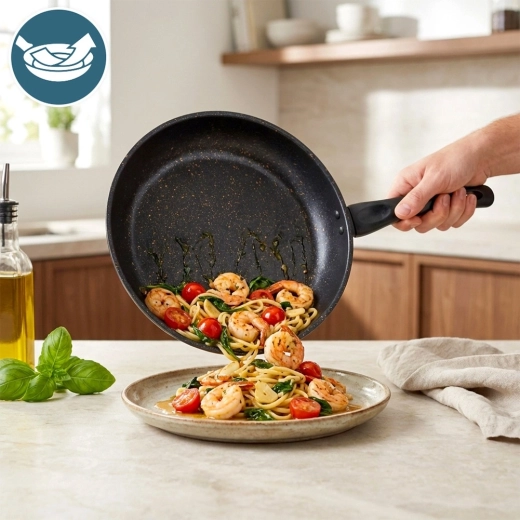 Neprijemljiva granitna površina za bolj zdravo kuhanje