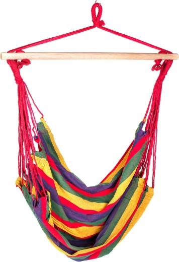 Viseči gugalni stol 100 × 100 cm, pisan črtast dizajn