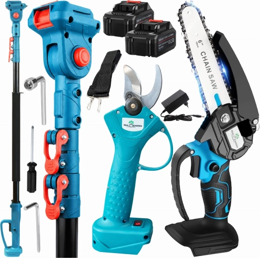 Cordless 3-in-1 set (mini chainsaw + cordless pruning shears + telescopic extension) – pallet 48 pcs