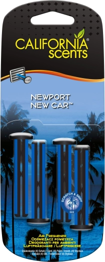 California Scents Newport New Car Vent Clip Air Freshener Sticks, 4 pcs