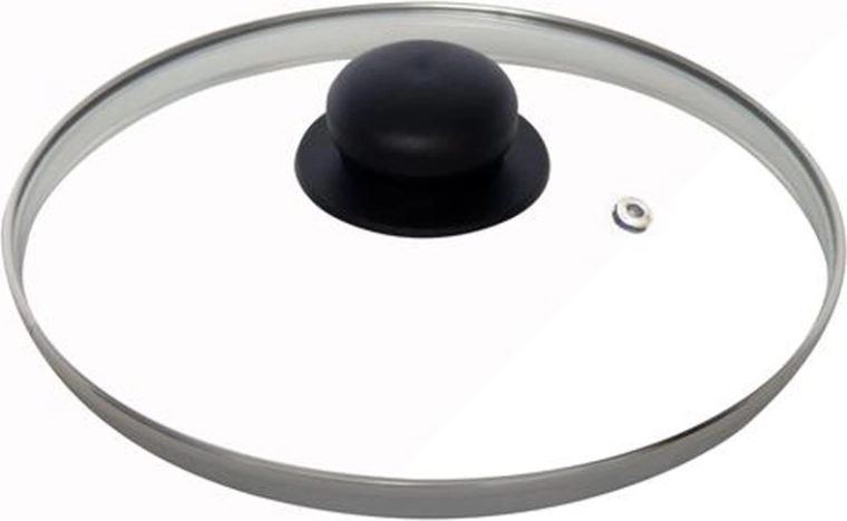 Steklen pokrov 26 cm z nerjavnim robom