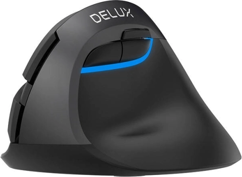 Brezžična vertikalna miška DELUX M618 Mini DB, Bluetooth + 2,4 GHz, 2400 DPI (črna)