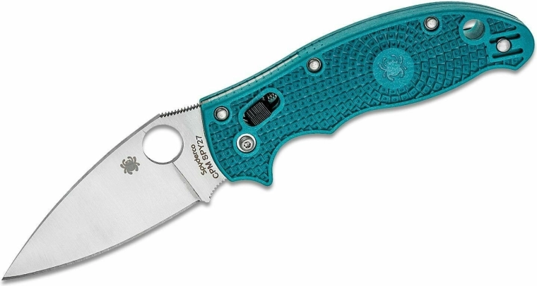 Folding Knife Spyderco Manix 2 Lightweight Mineral Blue CPM SPY27, stonewash, FRCP