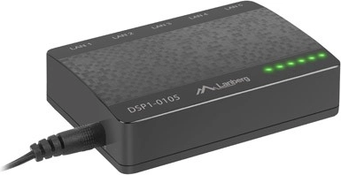 LANBERG 5‑vratno namizno stikalo Fast Ethernet 10/100 Mb/s