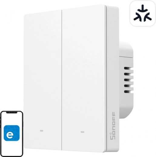 sonoff m5 matter pametno stensko stikalo 2-kanalno za okvir