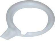 Plastični obroč s ščipalko za zavese, bel, 25 kos