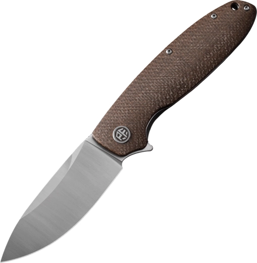 Petrified Fish Terra pocket knife 9 cm, satin, brown Micarta