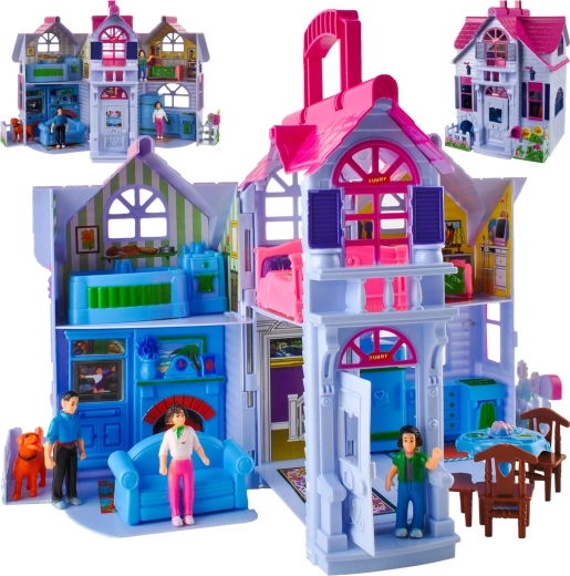 Foldable dollhouse Iso Trade with 6 rooms and furniture