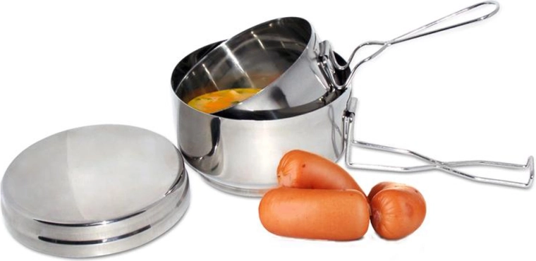 Ešus TORO – nerjaveč komplet 2 skled s pokrovom, 0,45/0,9/1,9 l, premer 12,9 in 15 cm
