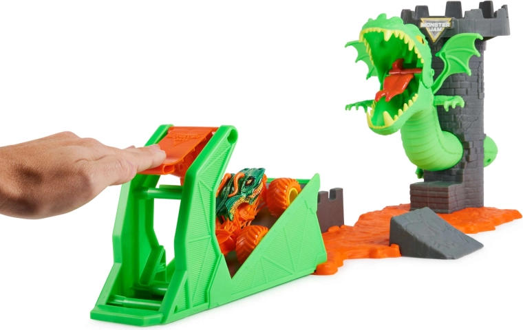 Launch the truck into battle with the dragon