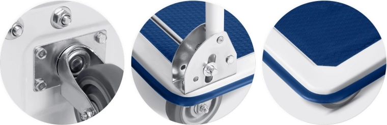 Vrtljiva gumirana kolesa s kovinsko ojačitvijo