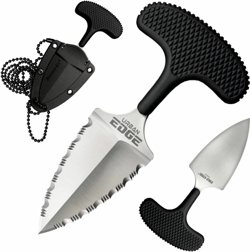 Cold Steel Urban Edge nazobčani potisni bodalec 6,4 cm s tokovino Secure-Ex