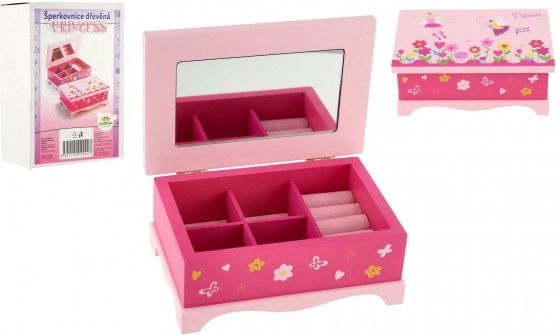 Lesena škatlica za nakit Princess za otroke TEDDIES
