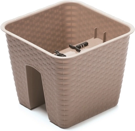 Viseči cvetlični lonec za ograjo Ratolla 28 cm – mocca