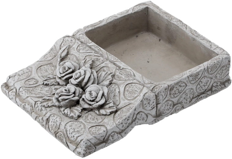 Cementni cvetlični lonec v obliki knjige, siv 23,5 × 17 × 5 cm