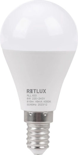Retlux LED mini globe bulb E14 6 W 4000 K