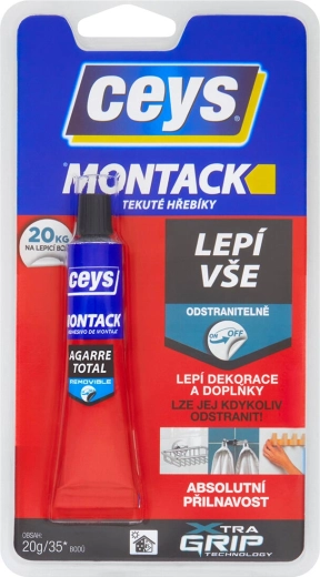 Montažno lepilo 20 g CEYS MONTACK – tekoči žeblji, odstranljivo