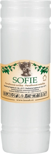 Nadomestna pokopališka sveča 18 cm, bela, parafin