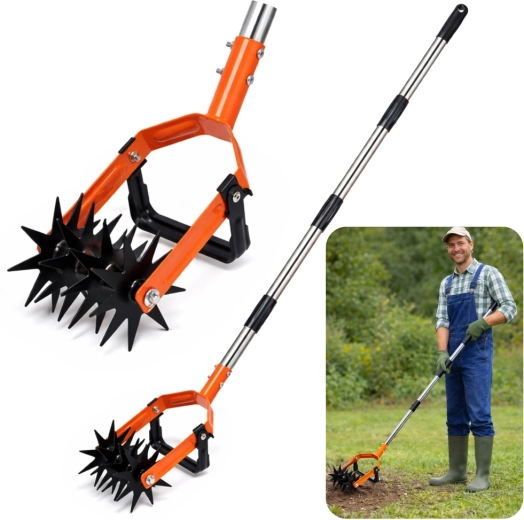 Ročni rotacijski kultivator s teleskopsko držajem za pletje in rahljanje zemlje