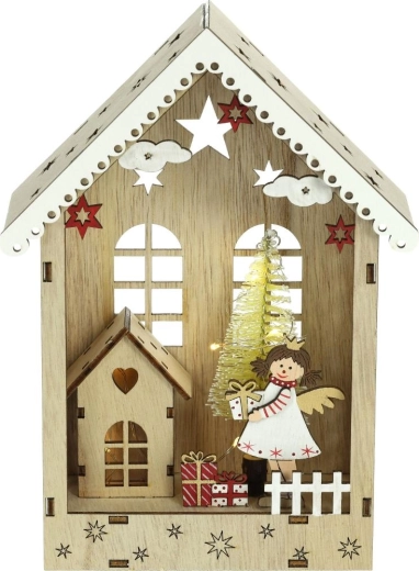 Retlux Christmas Wooden House with Angel