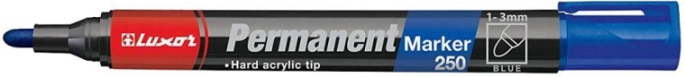 Permanent Marker LUXOR 250 Blue, Round Tip 2–3 mm