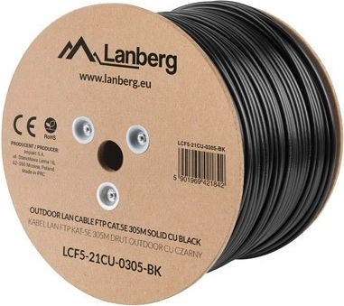 LANBERG zunanji omrežni kabel FTP Cat5e CU, 305 m, polna žila
