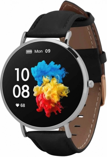 GARETT Verona ženske pametne ure srebrno‑črne z AMOLED