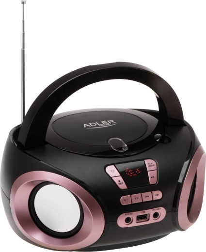 Prenosni boombox s CD/MP3 in FM radiem Adler AD 1181, črno-bakren