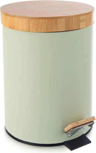 Kovinski pedalni koš za odpadke Greenish 5 l, zelen