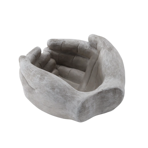 Cementni cvetlični lonec v obliki rok, siv, 20 × 20 × 11,5 cm