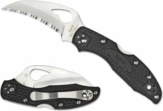 Byrd Hawkbill lightweight folding pocket knife 7.2 cm, black, FRN