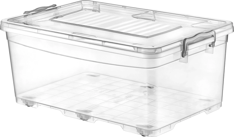 Shranitvena škatla s koleščki 40 l, prozorna MULTI BOX