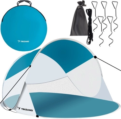 Samorazpirajoči se plažni šotor POP-UP TRIZAND 190 × 120 × 90 cm z mrežo proti komarjem