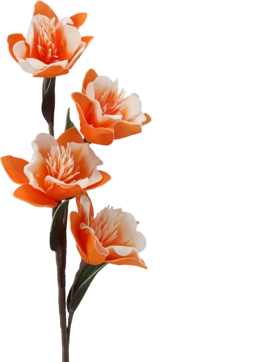 Dekorativna umetna roža 86 cm oranžna
