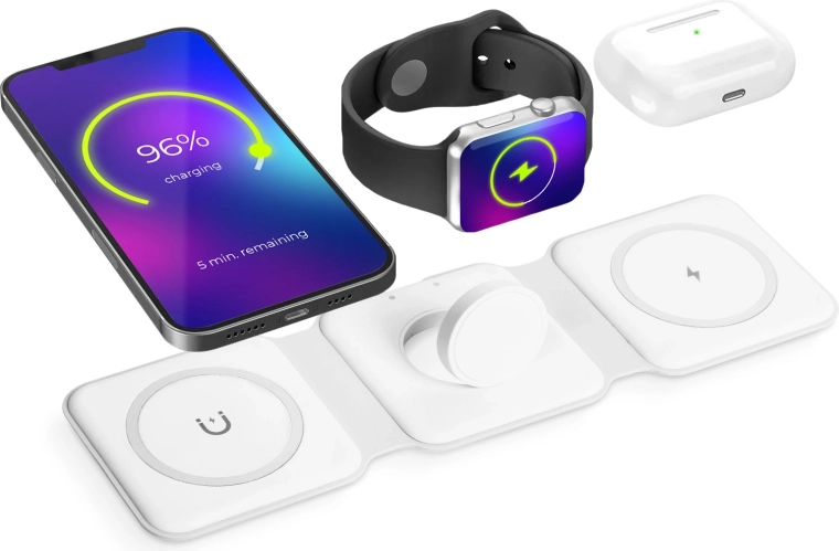 Wireless 3-in-1 Charging Station, White