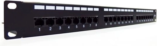Patch panel 19" s 24 vhodi, kategorija 6, tip U/UTP