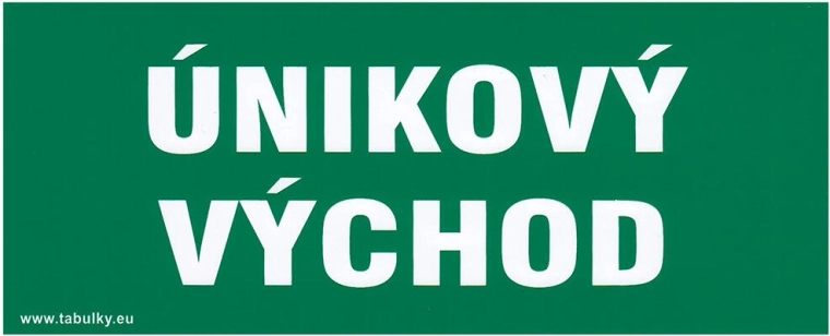 Samolepilna oznaka Izhod v sili 210 × 87 mm